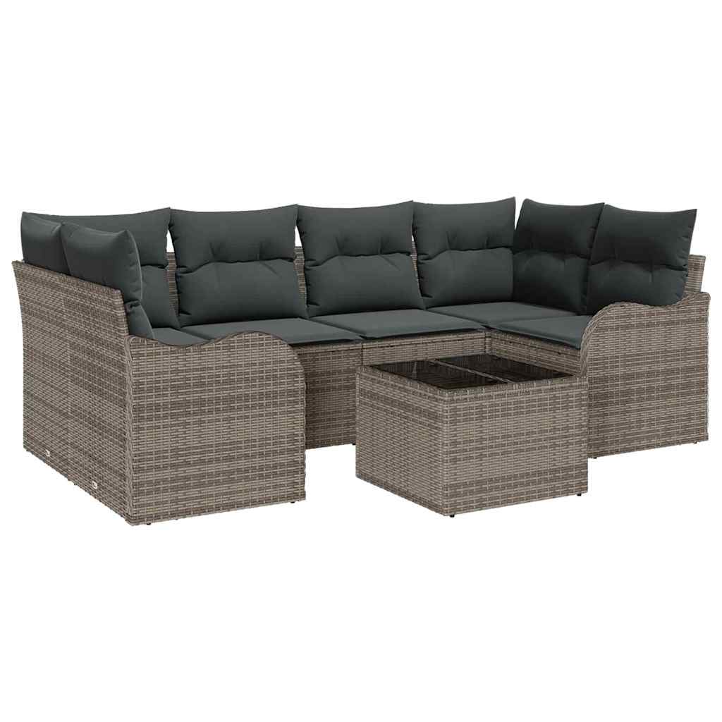 Garden Sofa Set Grey 55 x 55 x 37 cm Poly Rattan