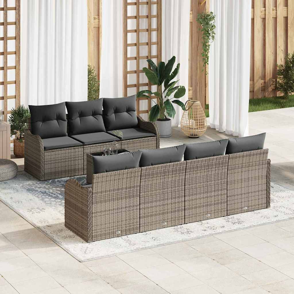 Garden Sofa Set Grey 55 x 55 x 37 cm Poly Rattan