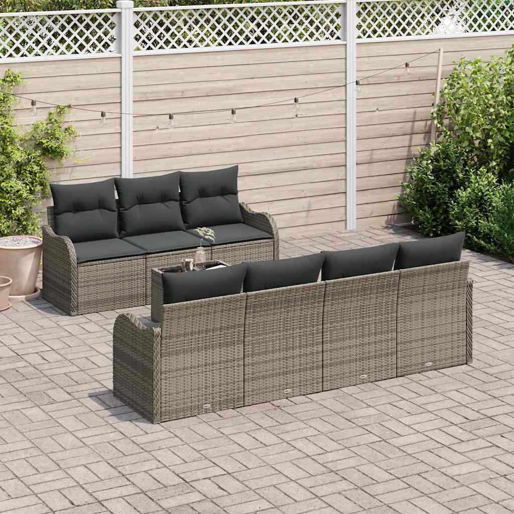 Garden Sofa Set Grey 55 x 55 x 37 cm Poly Rattan