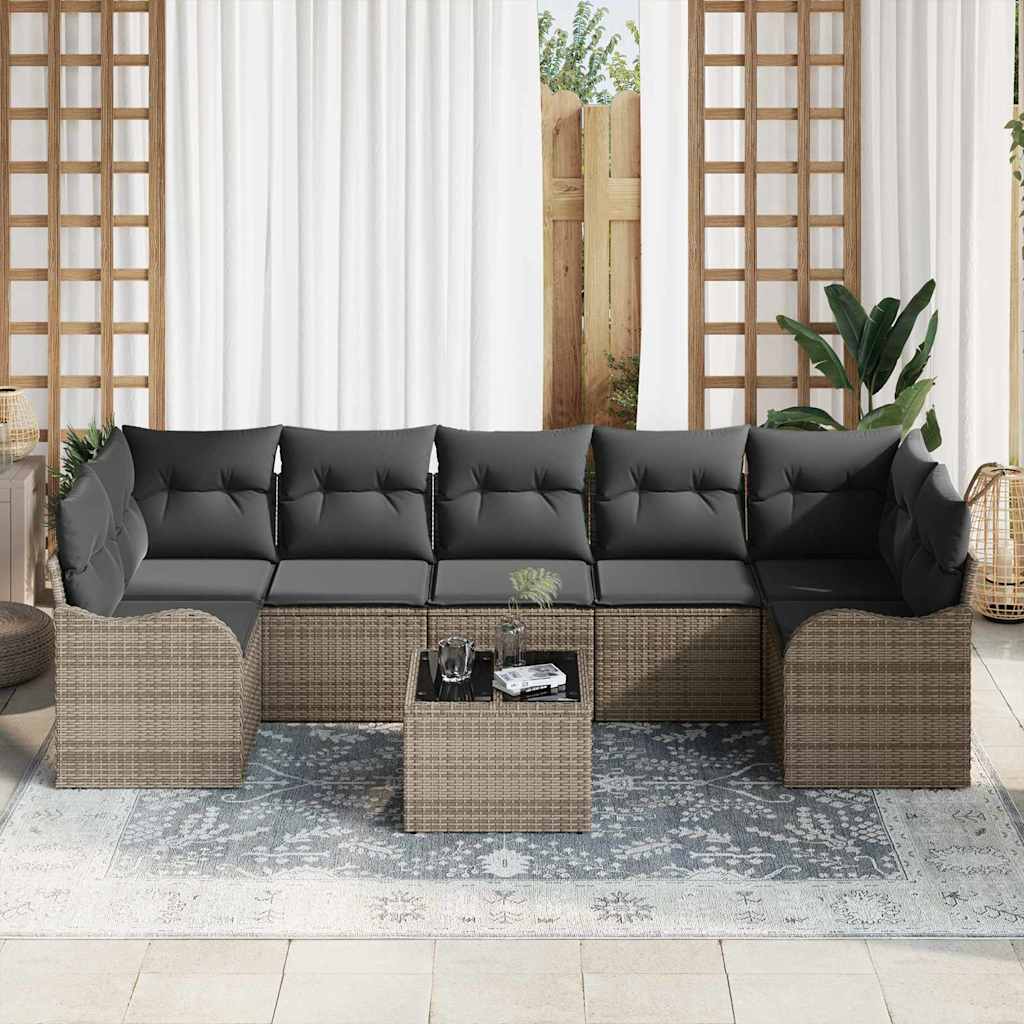 Garden Sofa Set Grey 55 x 55 x 37 cm Poly Rattan