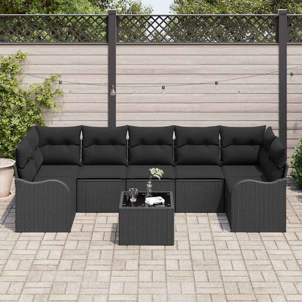 Garden Sofa Set Black 55 x 55 x 37 cm Poly Rattan