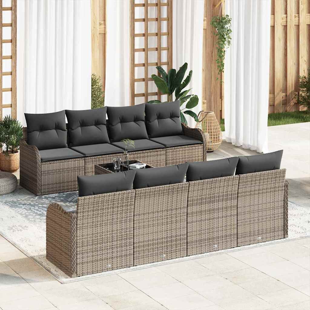 Garden Sofa Set Grey 55 x 55 x 37 cm Poly Rattan