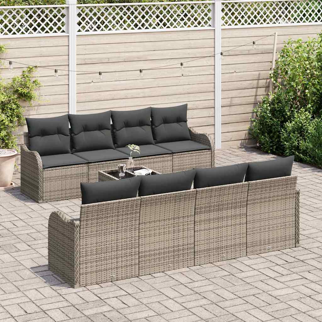 Garden Sofa Set Grey 55 x 55 x 37 cm Poly Rattan