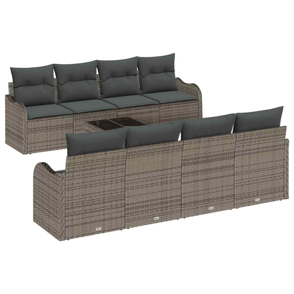 Garden Sofa Set Grey 55 x 55 x 37 cm Poly Rattan