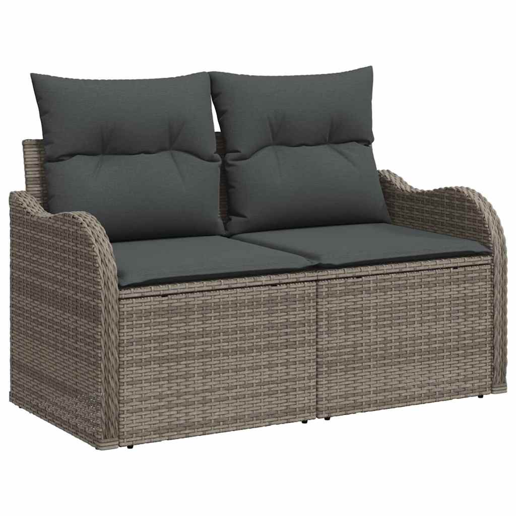 Garden Sofa Set Grey Poly Rattan