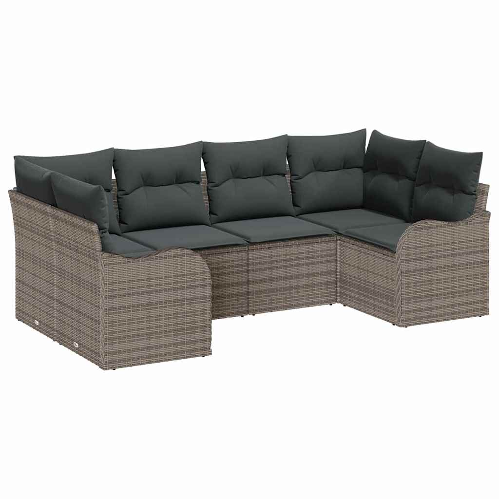 Garden Sofa Set Grey Poly Rattan