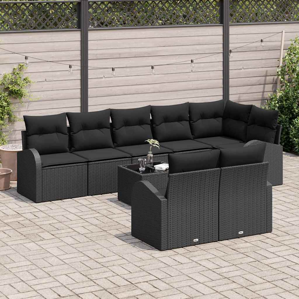 Garden Sofa Set 9 pcs Poly Rattan