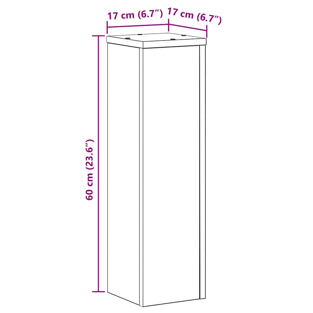 Plant Stand 2 pcs Black Oak 17 x 17 x 60 cm Engineered Wood