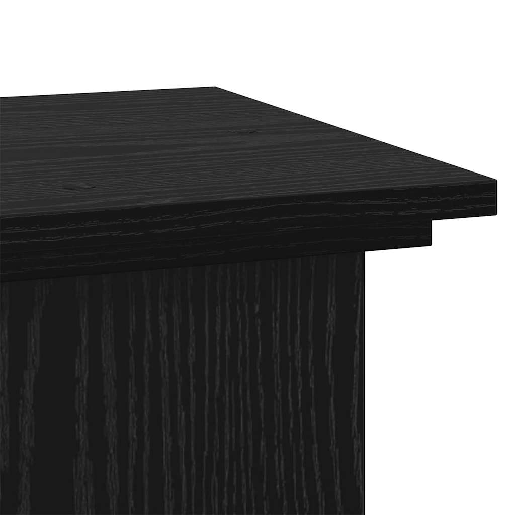 Plant Stand Black Oak 33 x 33 x 80 cm Engineered wood