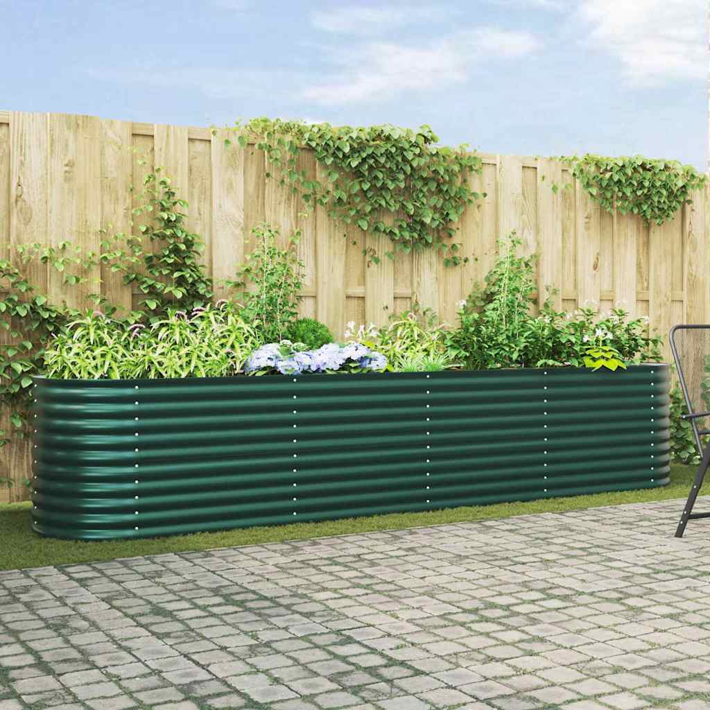 Garden Raised Bed Green 400 x 80 x 81 cm Steel