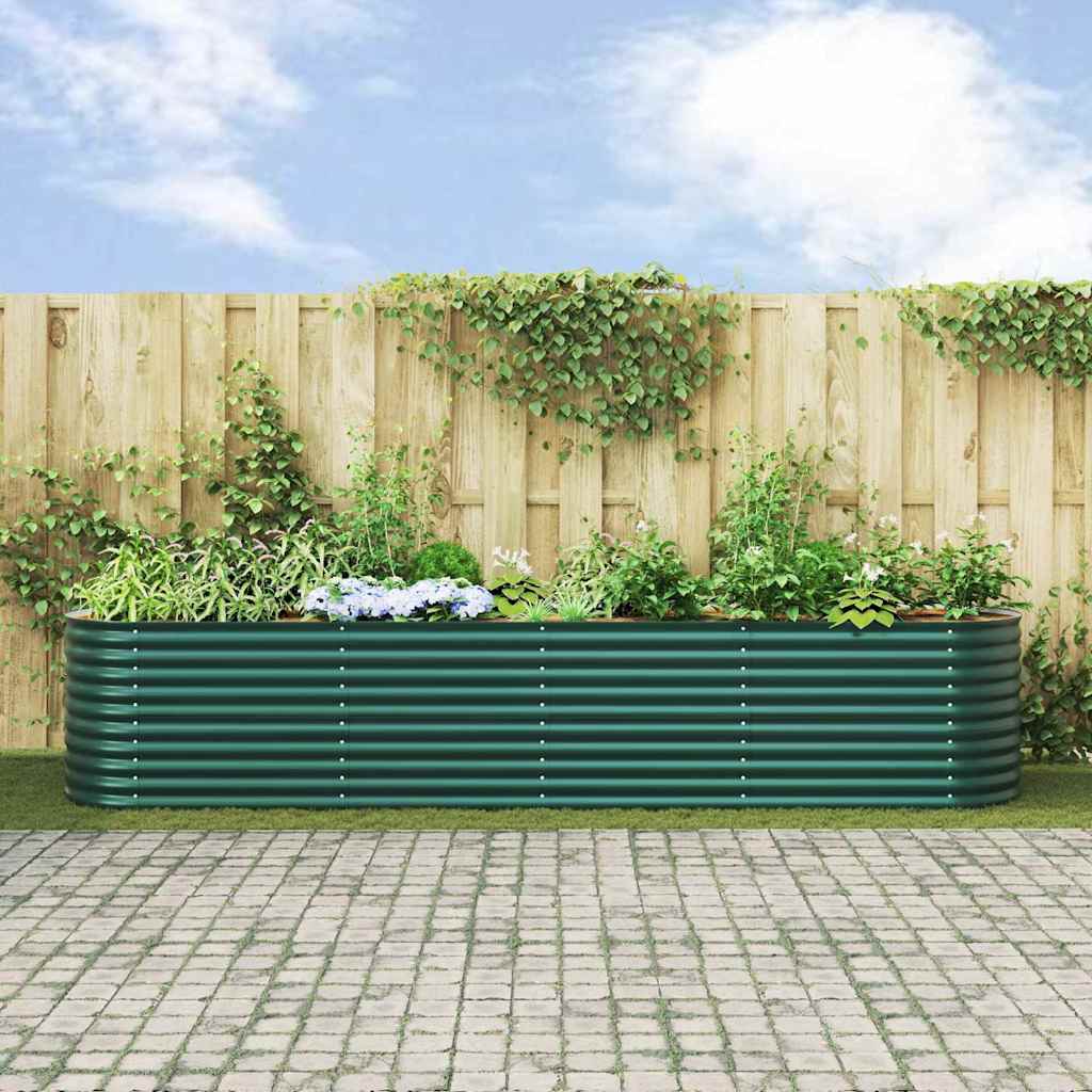 Garden Raised Bed Green 400 x 80 x 81 cm Steel