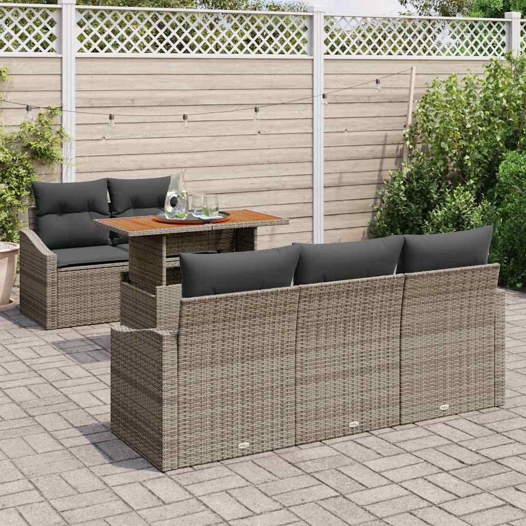 Garden Dining Set with Cushion Grey and Brown 100 x 55 x 73 cm