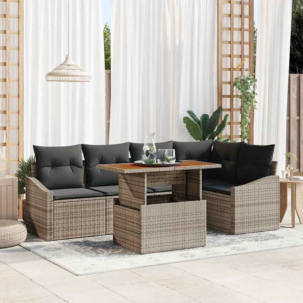 Garden Dining Set with Cushion Grey and Brown 100 x 55 x 73 cm
