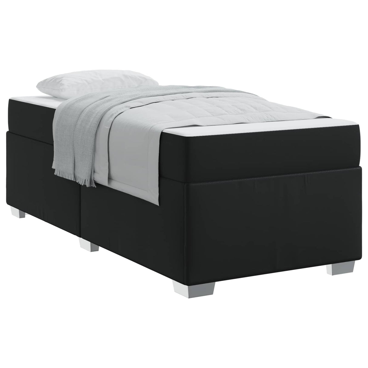 Bed Frame with Mattress Black 90 x 190 cm Fabric