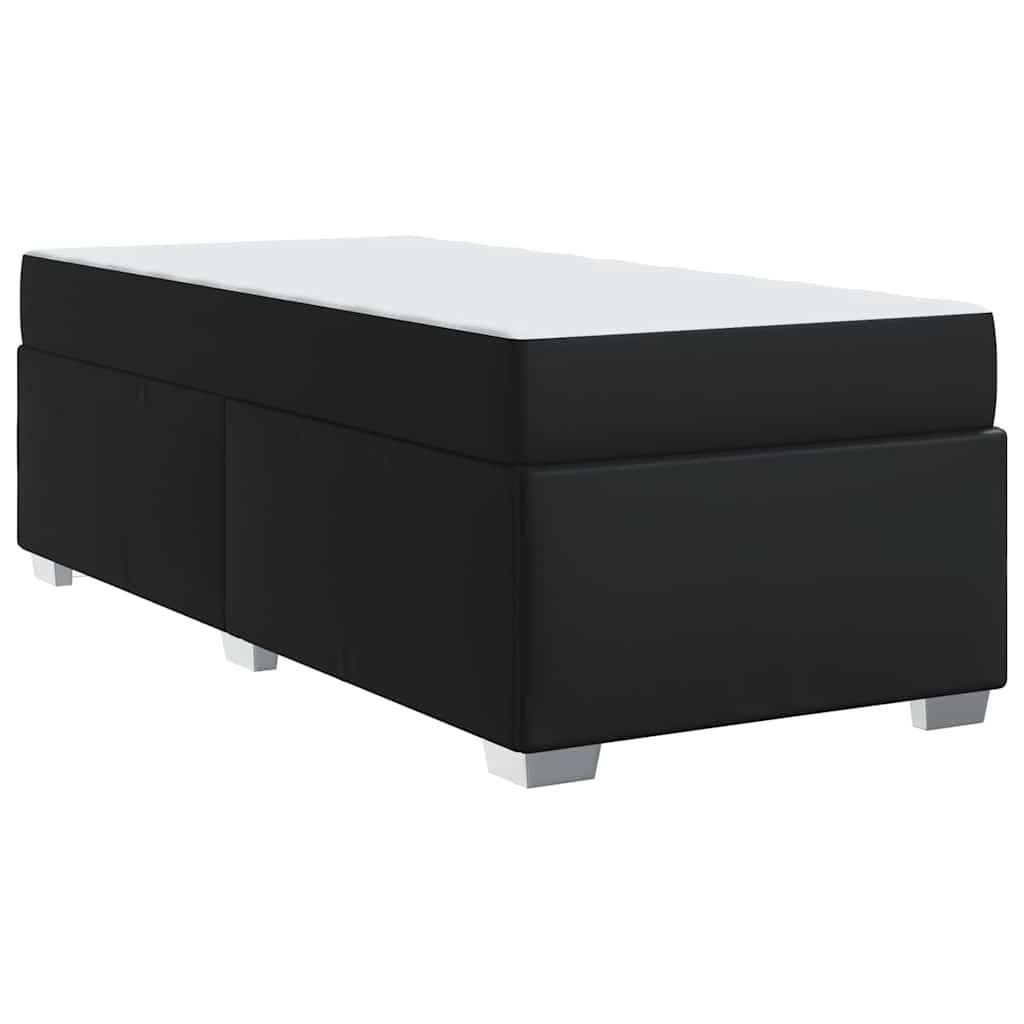 Bed Frame with Mattress Black 90 x 190 cm Fabric