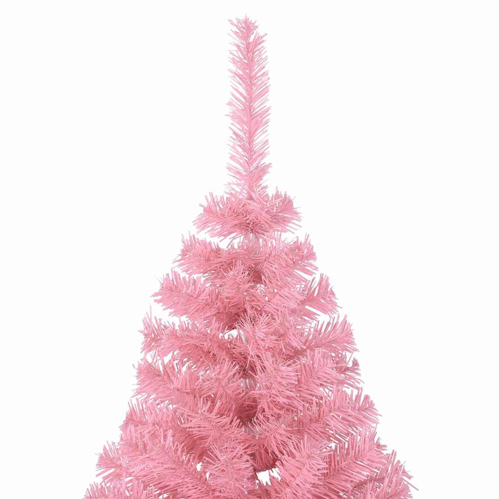 Artificial Pre-lit Christmas Tree with 300 LEDs Pink 240 cm PVC