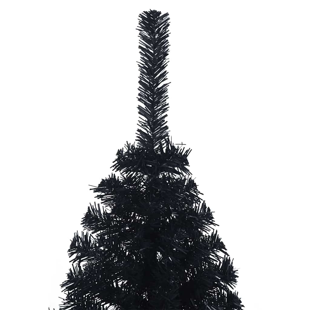 Artificial Pre-lit Christmas Tree Black 150 cm PVC