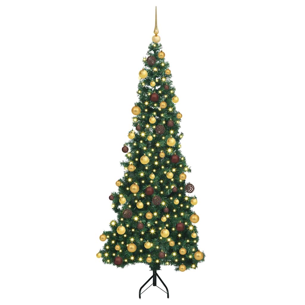 Corner Artificial Christmas Tree Green 180 cm PVC and Metal