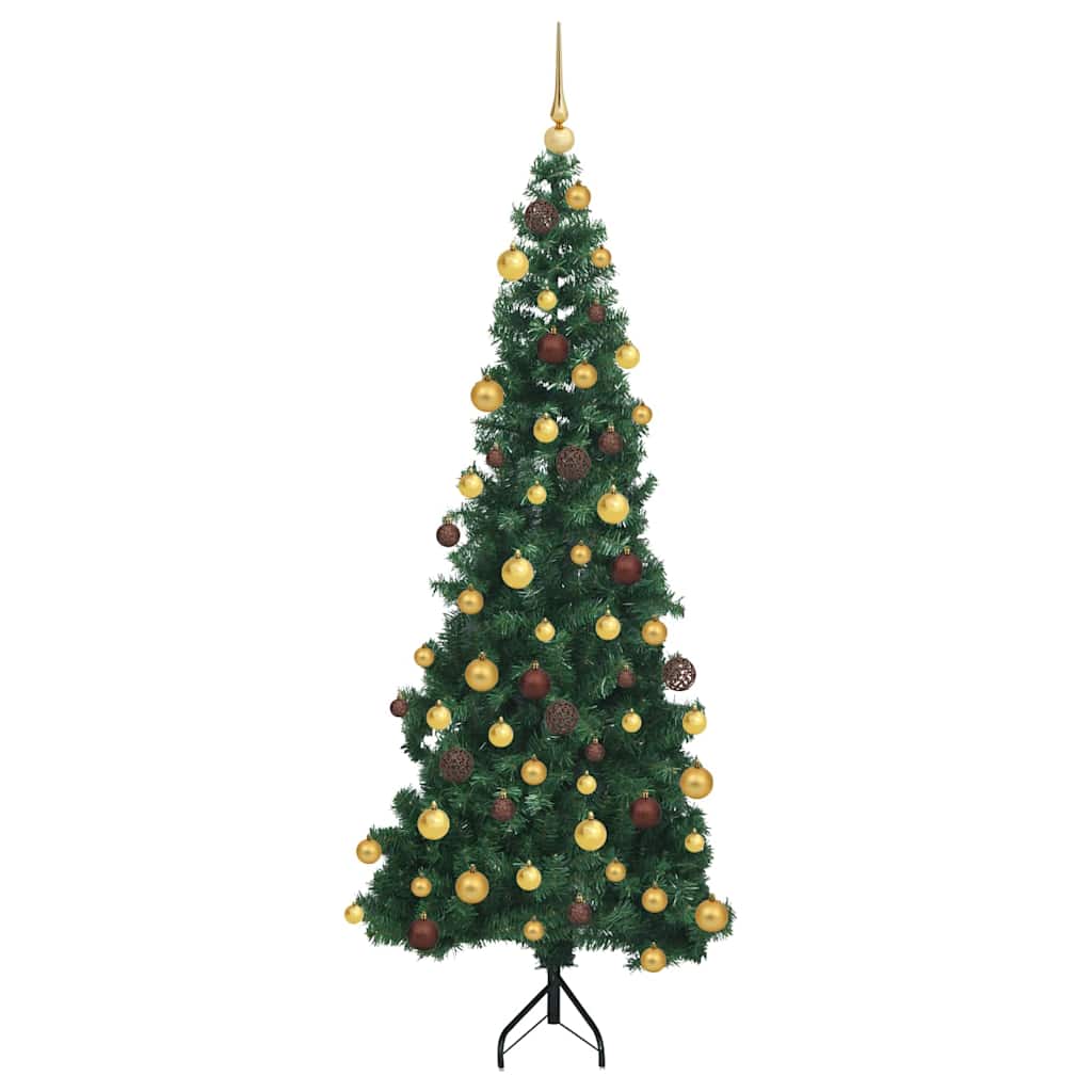 Corner Artificial Christmas Tree Green 180 cm PVC and Metal