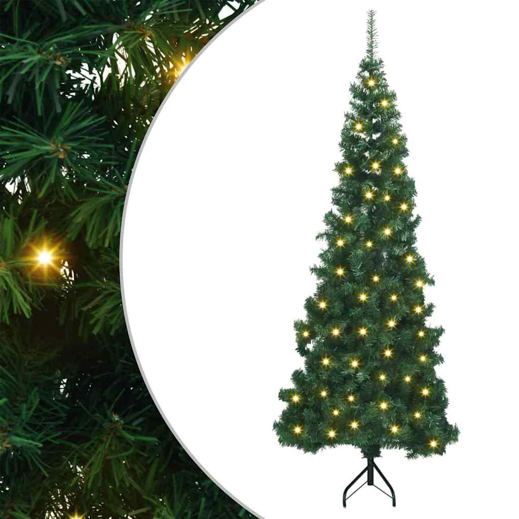 Corner Artificial Christmas Tree Green 240 cm PVC and Metal
