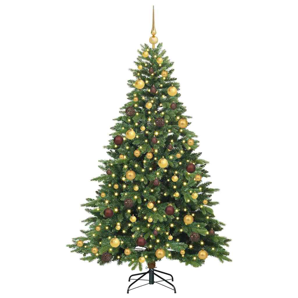 Artificial Christmas Tree with 300 LEDs Green 180 cm PE and PVC