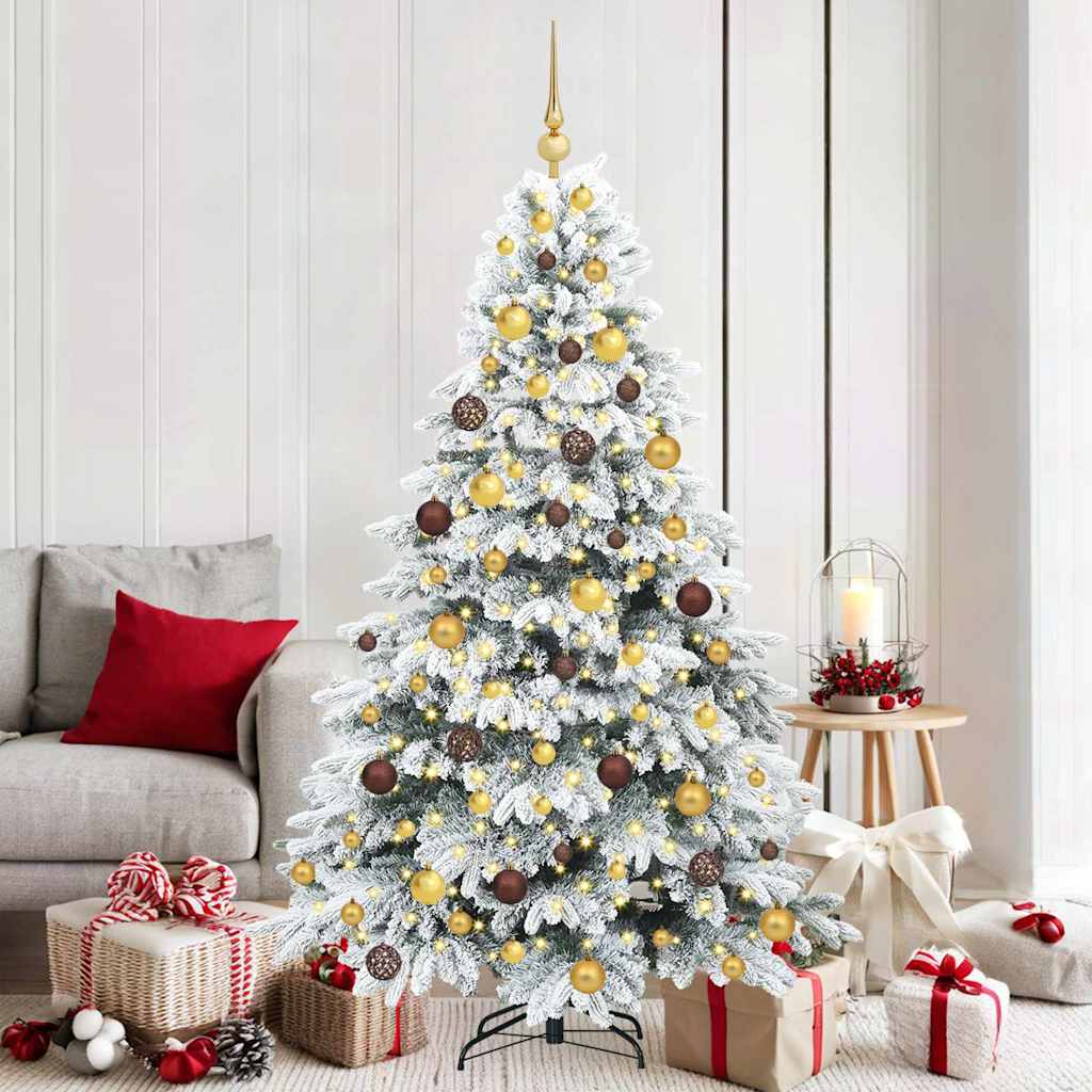 Artificial Christmas Tree with 300 LEDs White 180 cm PE and PVC