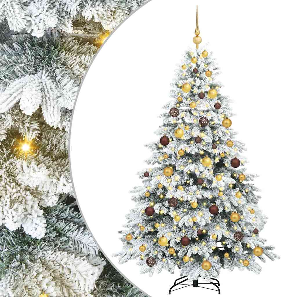 Artificial Christmas Tree with 300 LEDs White 180 cm PE and PVC