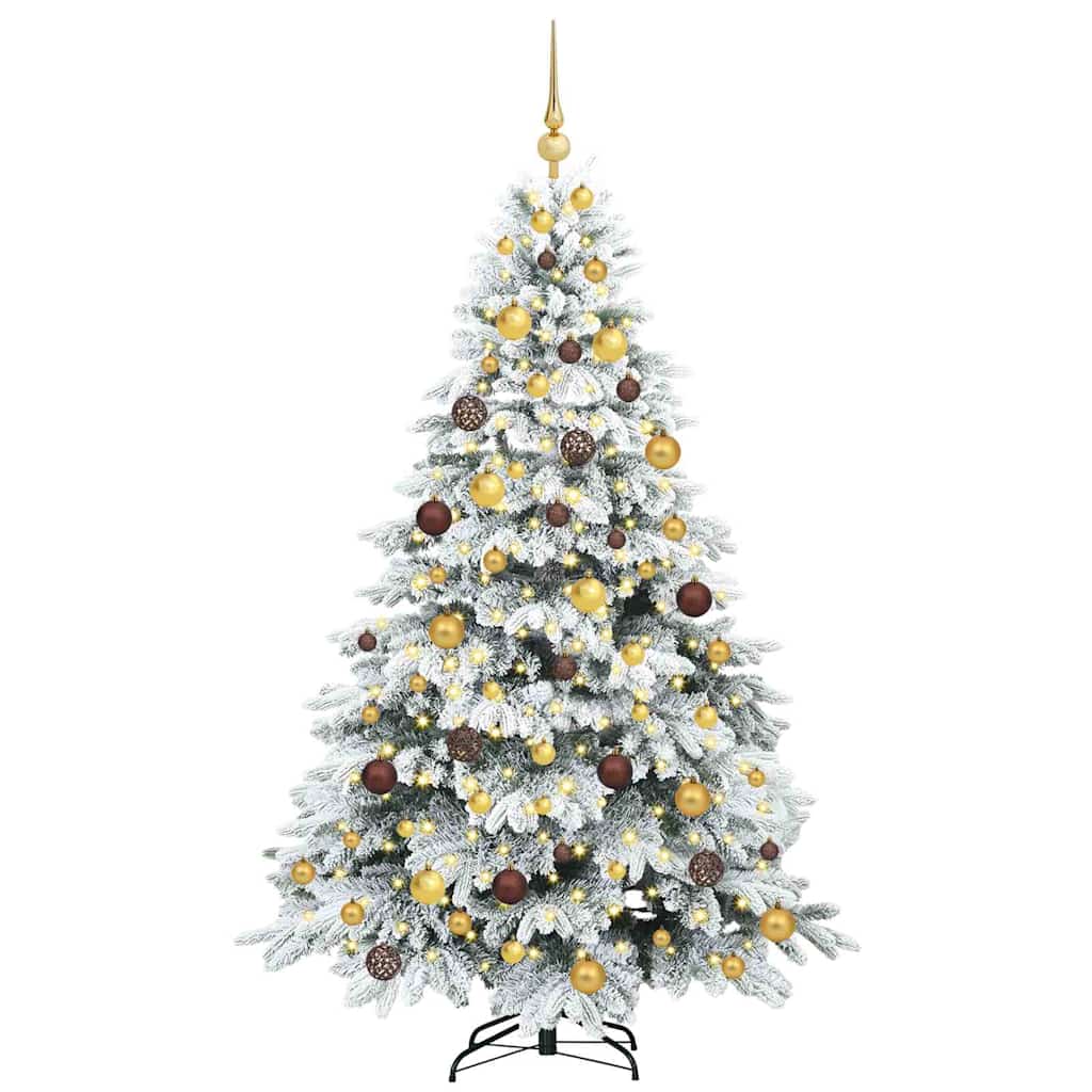 Artificial Christmas Tree with 300 LEDs White 180 cm PE and PVC