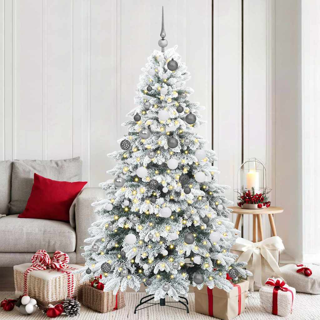 Artificial Christmas Tree with 300 LEDs White 180 cm PE and PVC