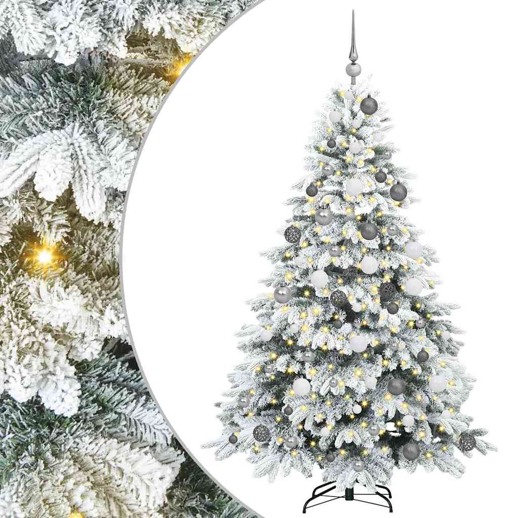 Artificial Christmas Tree with 300 LEDs White 180 cm PE and PVC