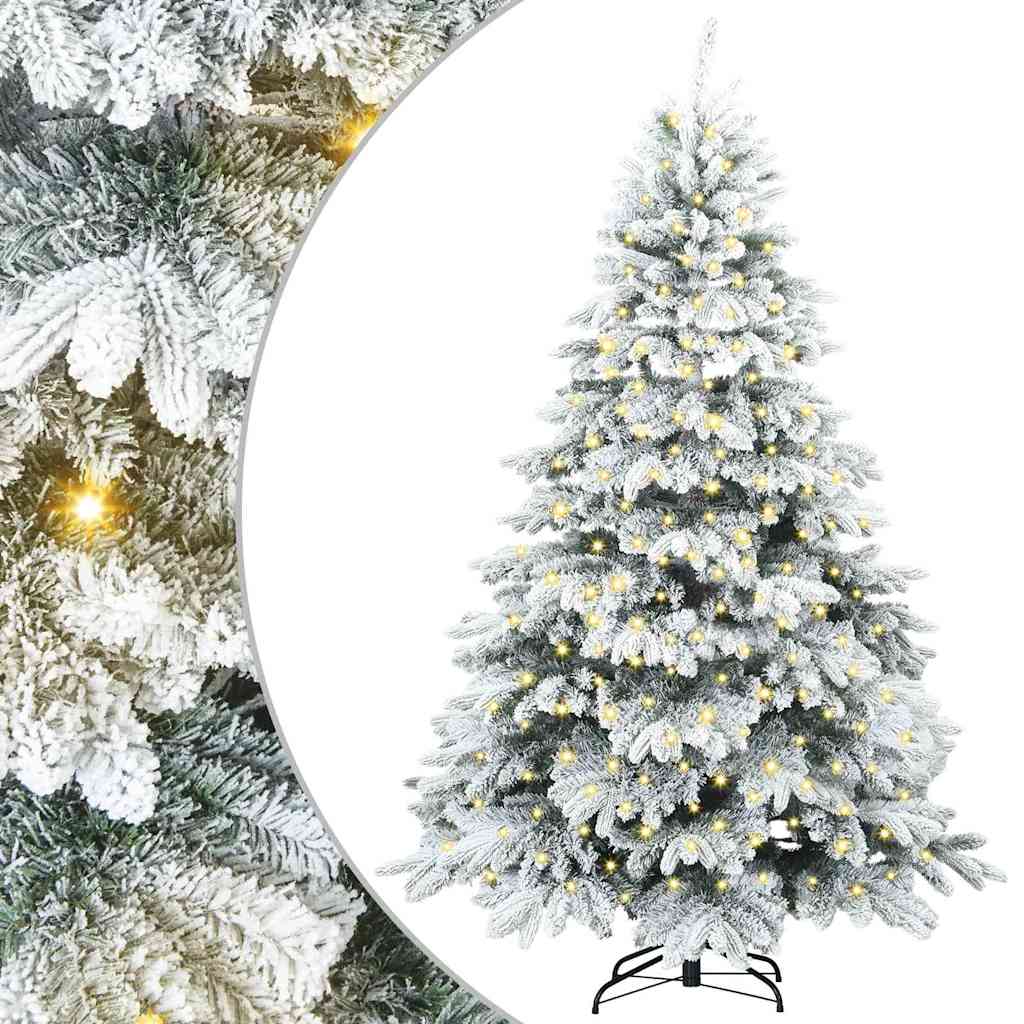 Artificial Christmas Tree with 300 LEDs White 210 cm PE and PVC