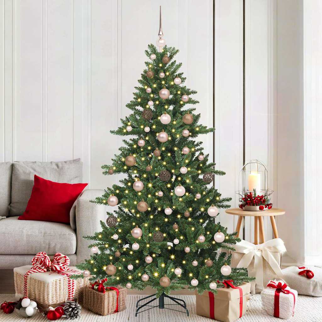 Artificial Hinged Christmas Tree Green 180 cm PVC and Steel