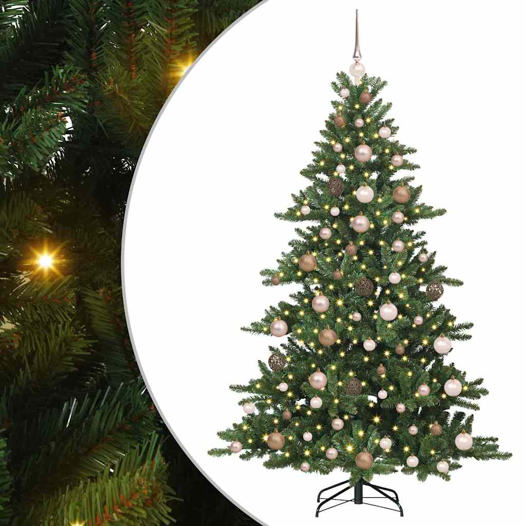 Artificial Hinged Christmas Tree Green 180 cm PVC and Steel
