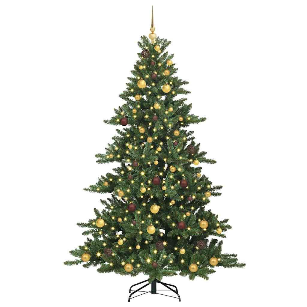 Artificial Hinged Christmas Tree Green 210 cm PVC and Steel