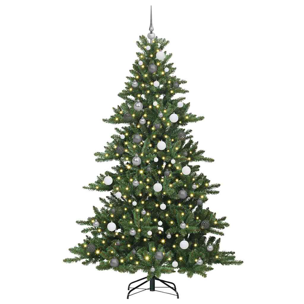 Artificial Hinged Christmas Tree Green 210 cm PVC and Steel