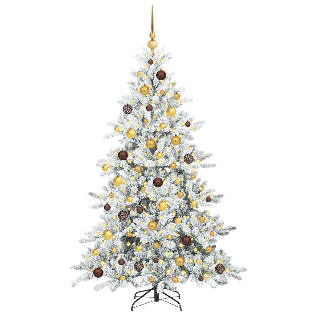 Artificial Hinged Christmas Tree White 180 cm PVC and Steel