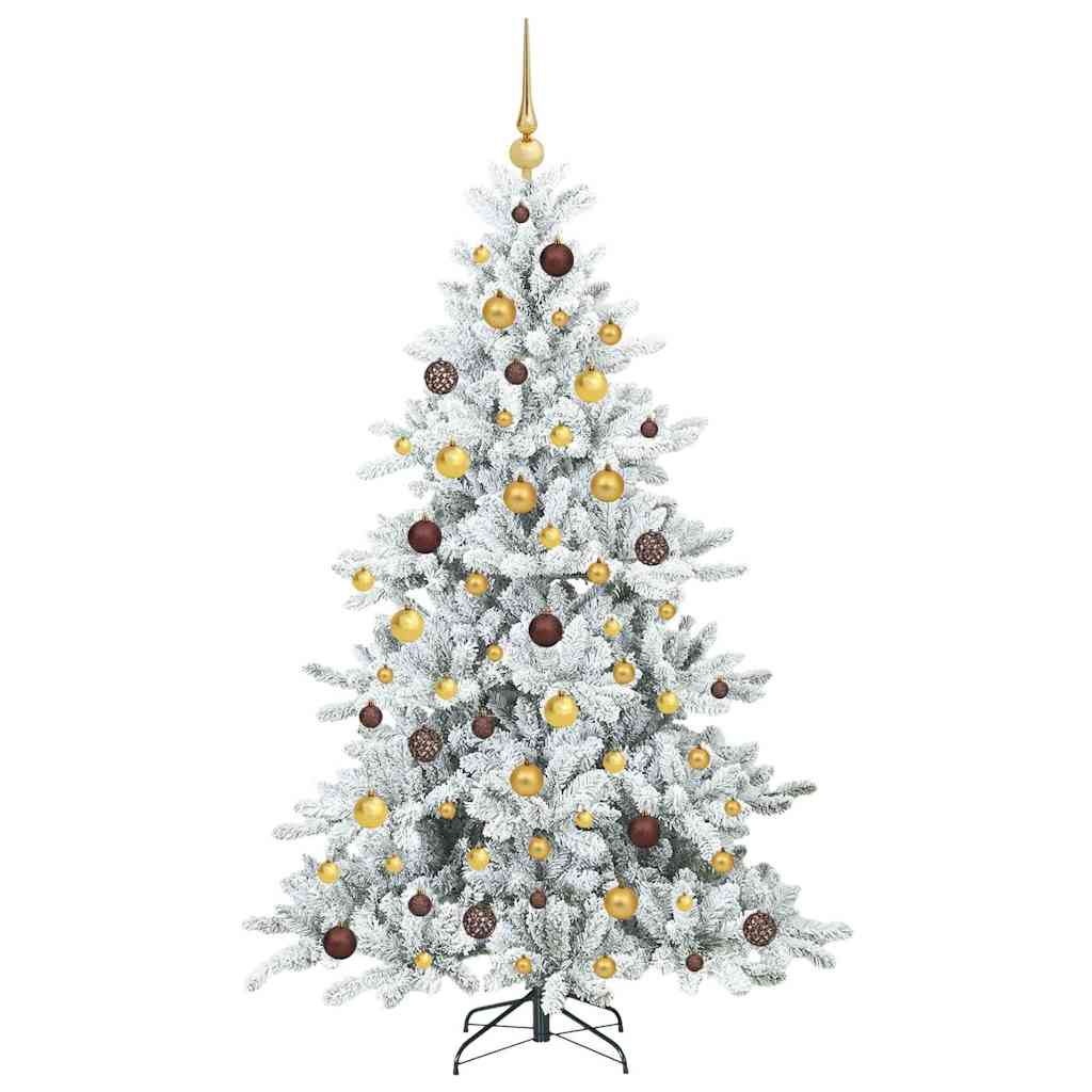 Artificial Hinged Christmas Tree White 180 cm PVC and Steel