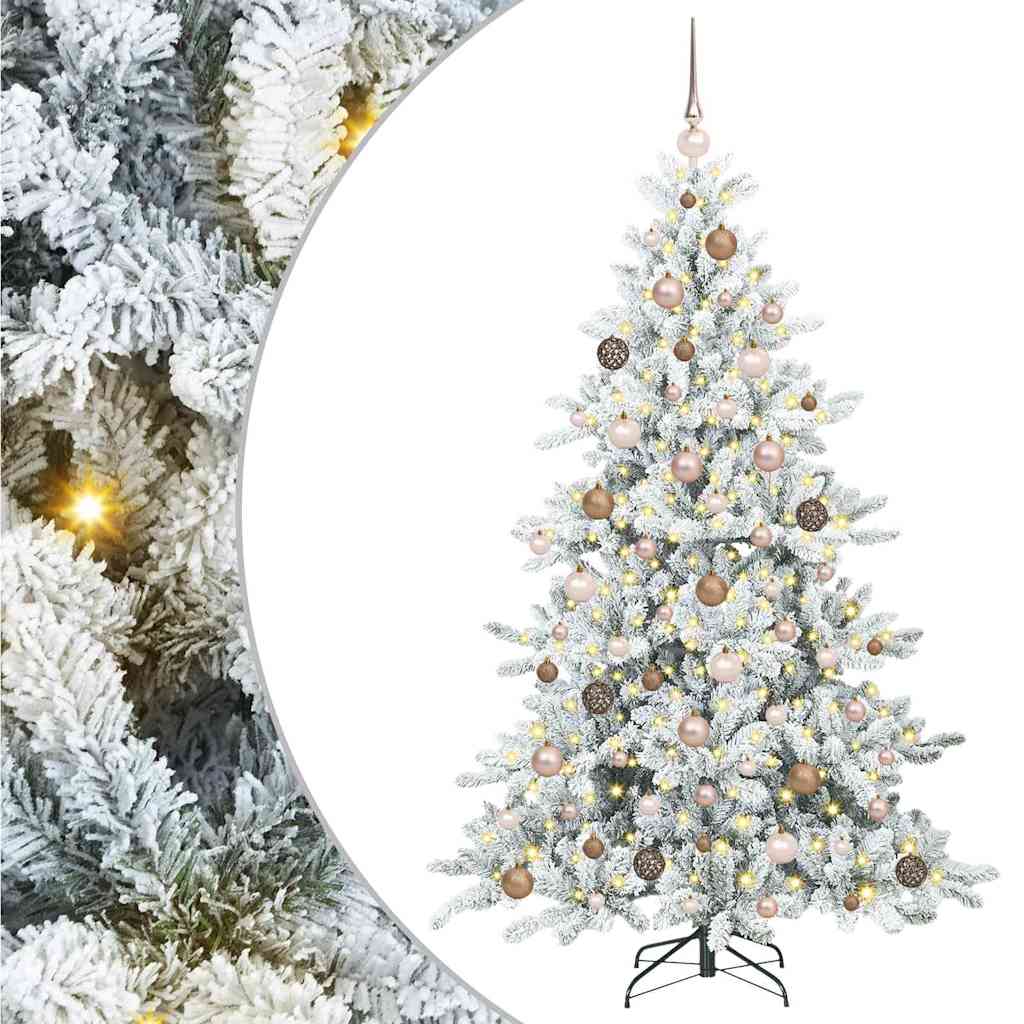 Artificial Hinged Christmas Tree White 180 cm PVC and Steel
