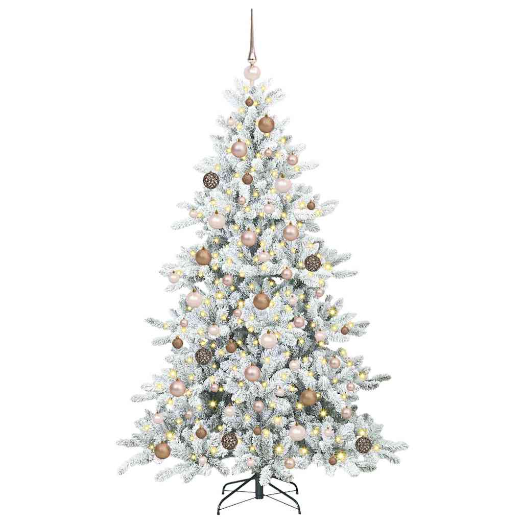 Artificial Hinged Christmas Tree White 180 cm PVC and Steel