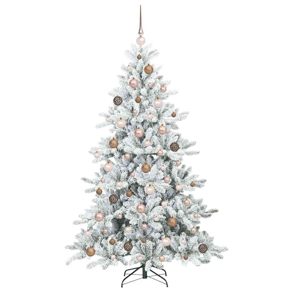Artificial Hinged Christmas Tree White 180 cm PVC and Steel