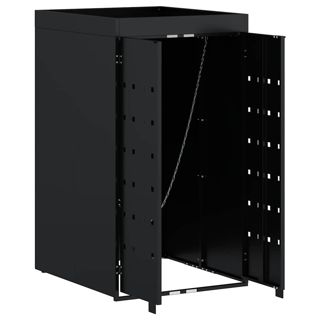 Wheelie Bin Storage with Planter Roof for Single 240L Bin Black