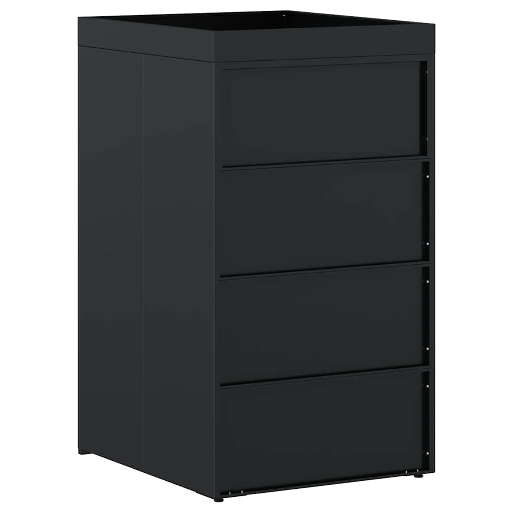 Wheelie Bin Storage with Planter Roof for Single 240L Bin Black