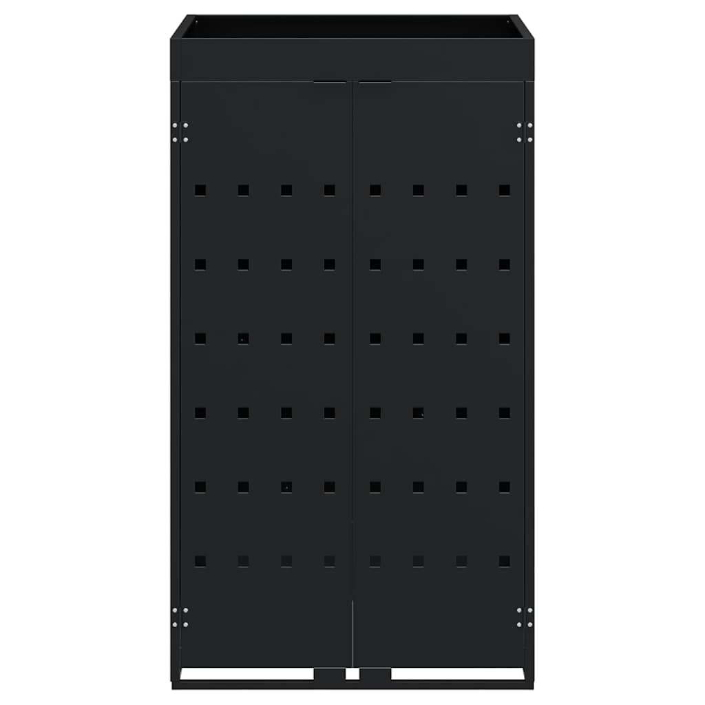 Wheelie Bin Storage with Planter Roof for Single 240L Bin Black