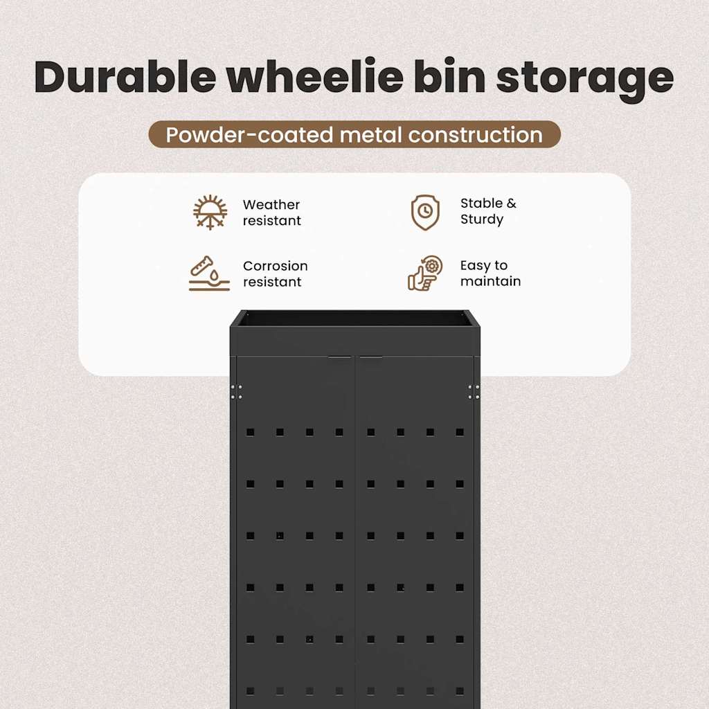 Wheelie Bin Storage with Planter Roof for Single 240L Bin