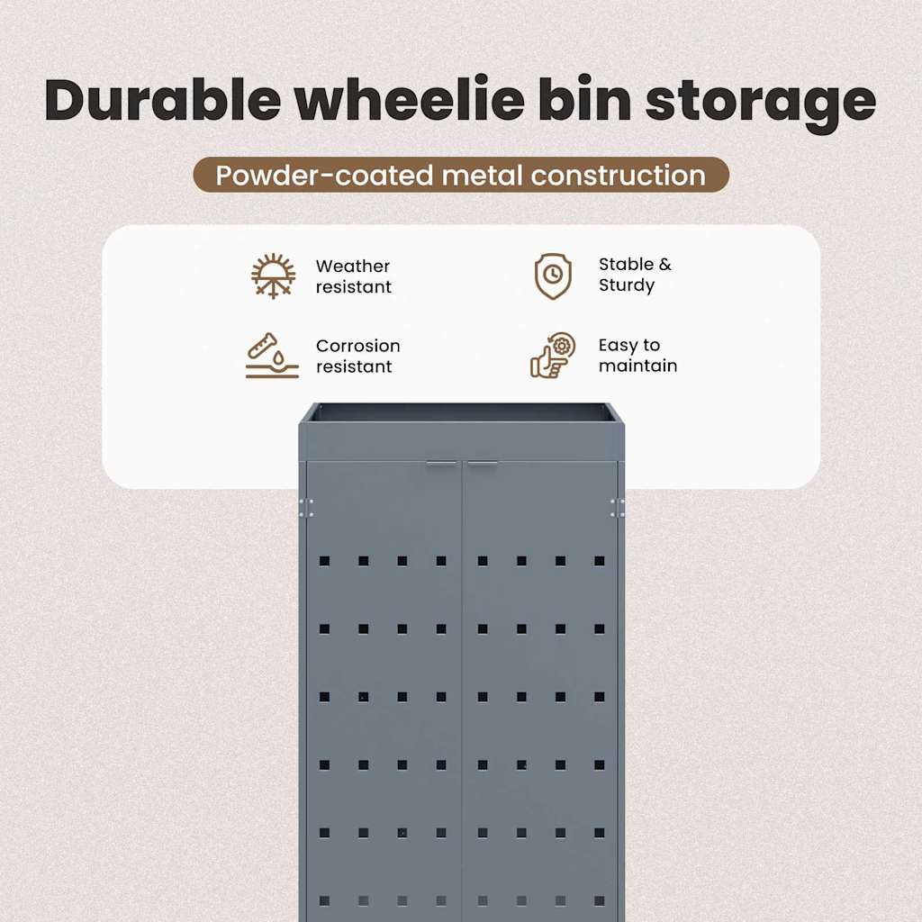 Wheelie Bin Storage with Planter Roof for Single 240L Bin