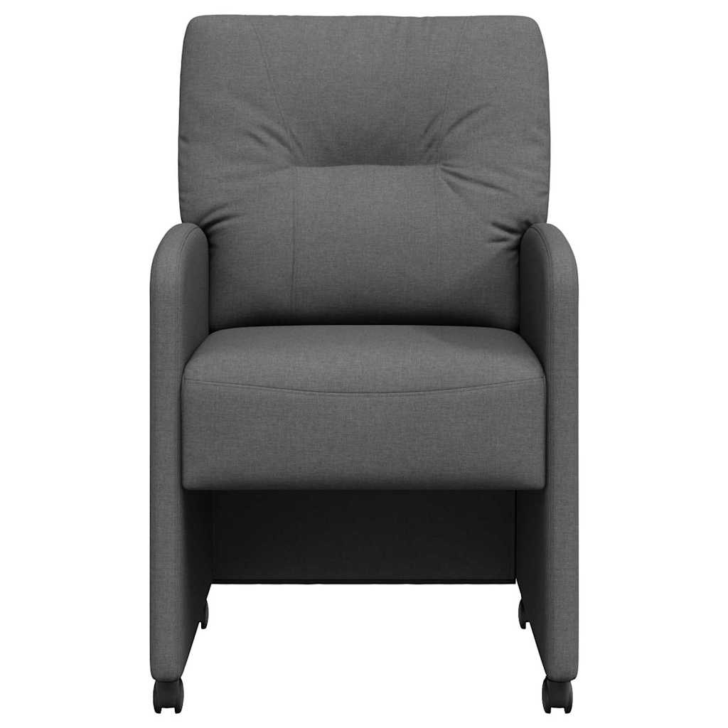 Dining Chairs with Wheels 2 pcs Dark grey 57 x 67 x 95 cm