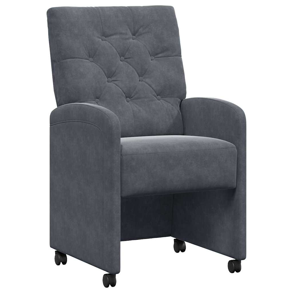 Dining Chairs with Wheels 2 pcs Dark grey 58 x 67 x 97 cm