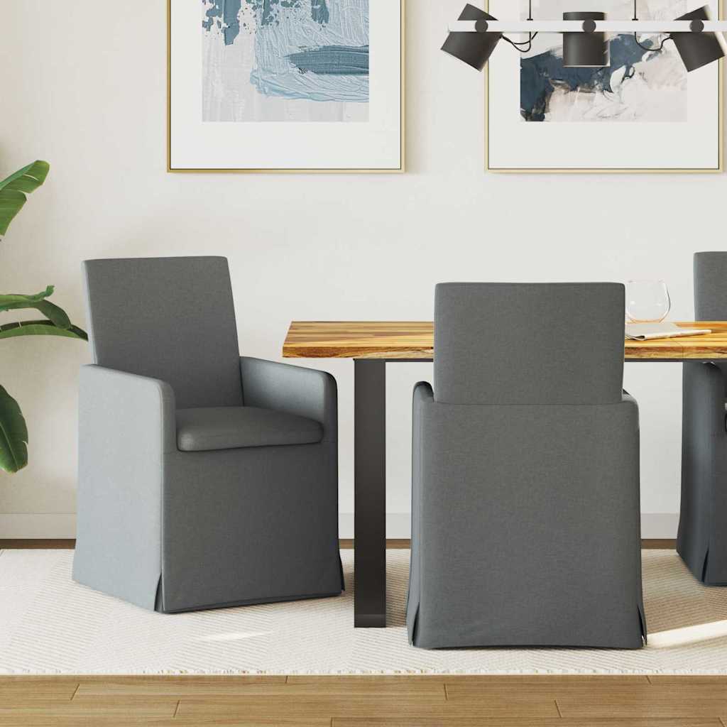 Dining Chairs 2 pcs Dark grey 57 x 67 x 95 cm Fabric