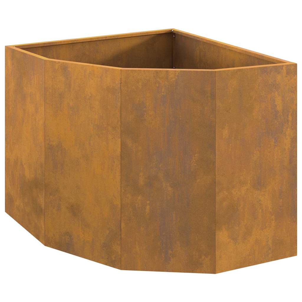 Corner Planter Rusty 60 x 60 x 50 cm Weathering steel