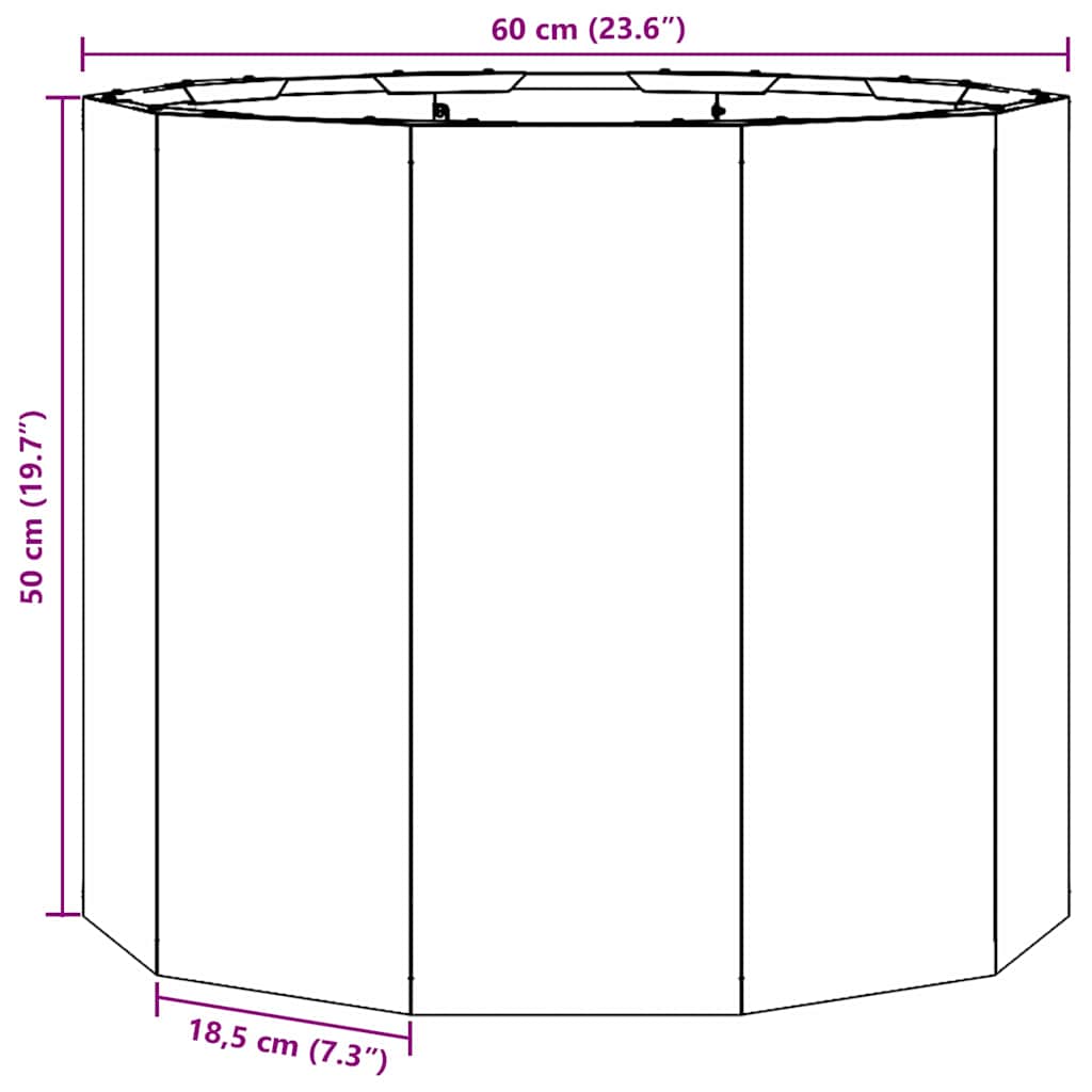 Planter Black 60 x 60 x 50 cm Steel